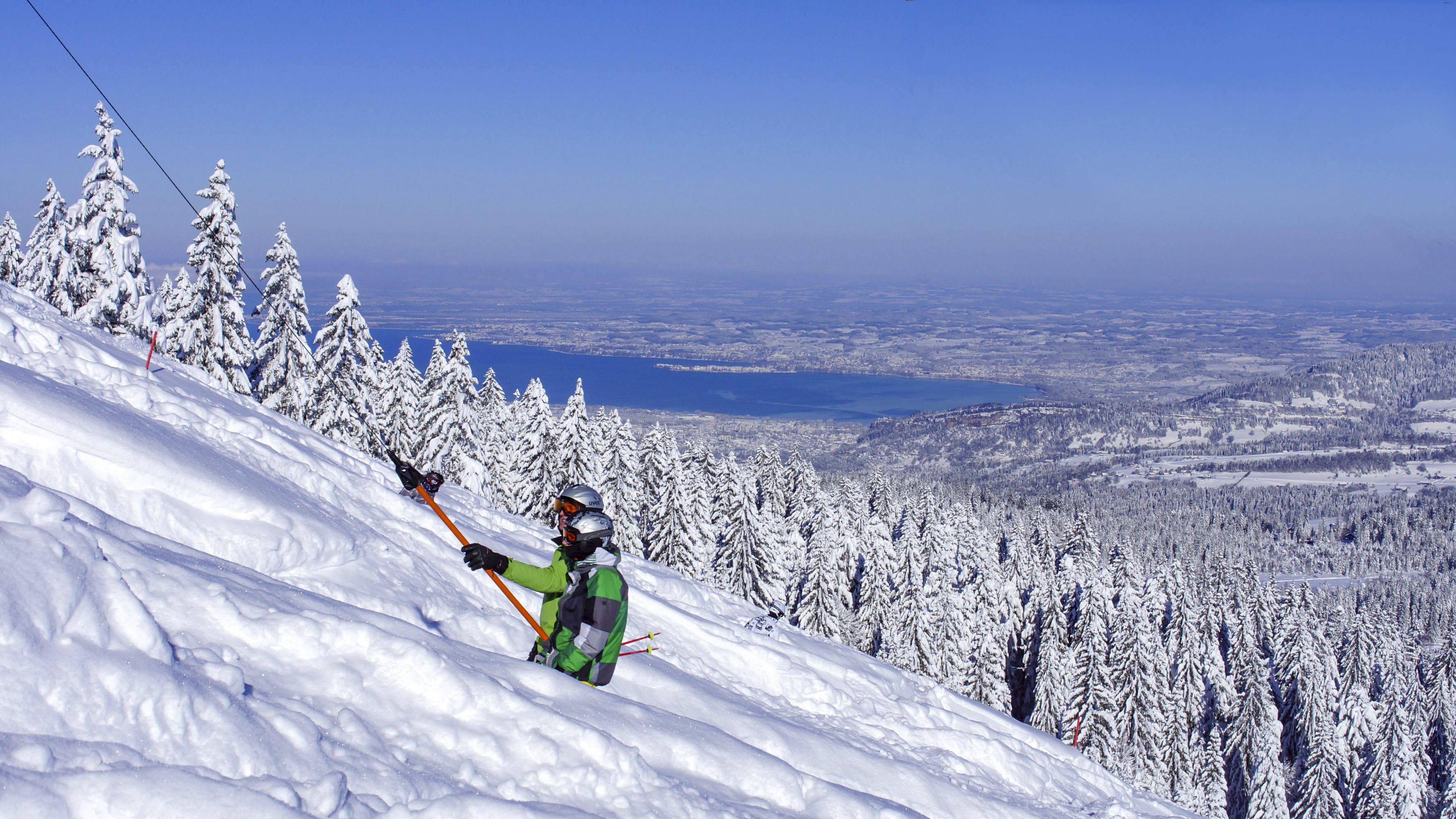 Skigebiet Bödele, Seeblicklift mit Blick zum Bodensee / Copyright© Alois Metzler