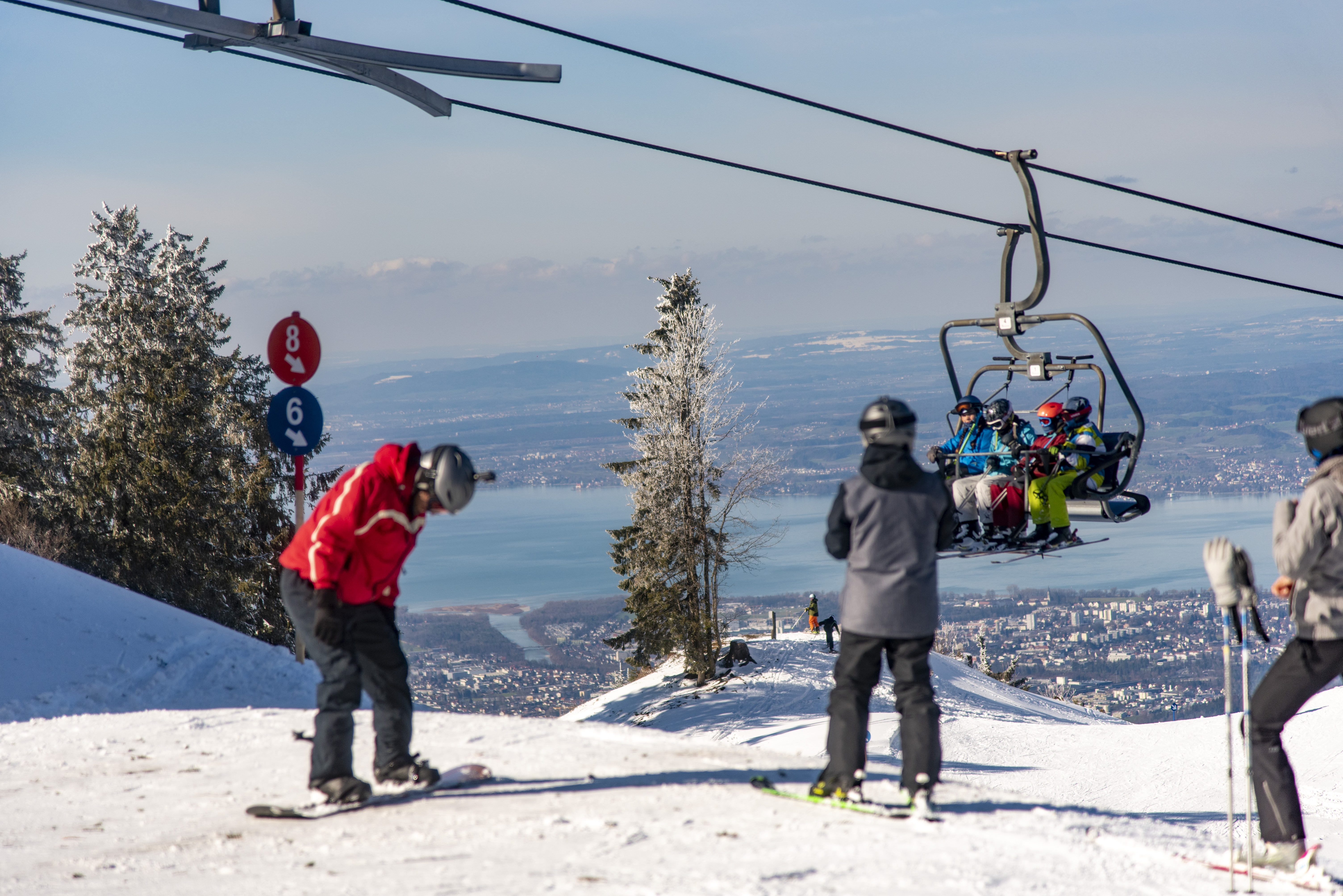 Skigebiet Bödele, Lank mit Blick zum Bodensee / Jürgen Kostelac